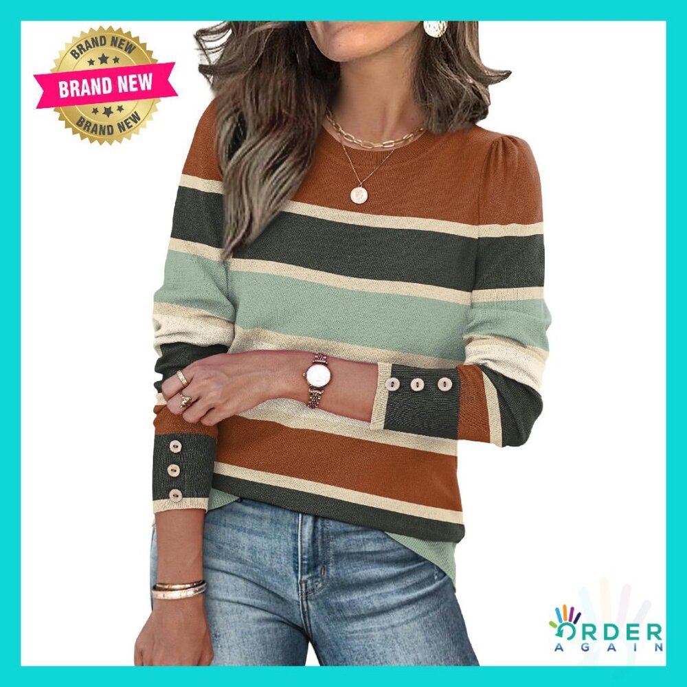 Soft Knit Pullover Long Sleeve Button Cuff Sweate… - image 1